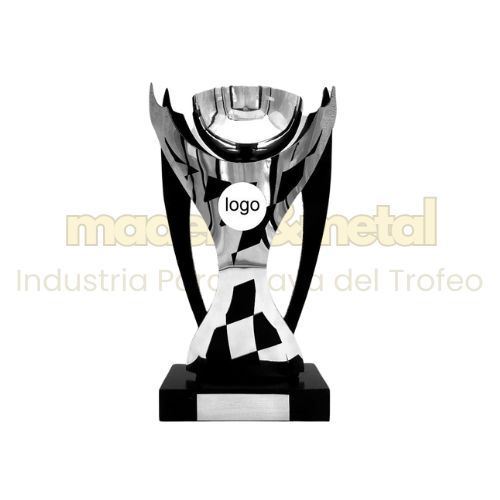 Imagen de Trofeo de Fibra de madera ecológica, laminado en Acero Inox - M1.5714 